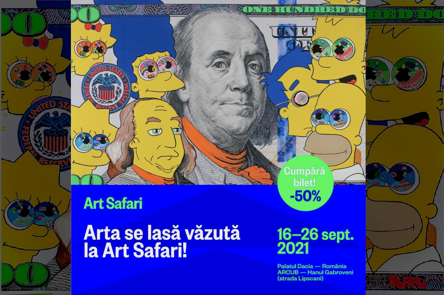 Mark Caraian's painting used in an Art Safari promotional design dated September 2021